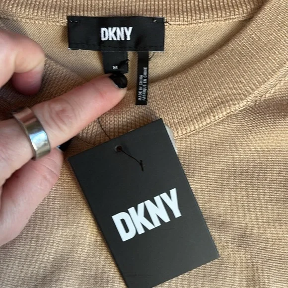 DKNY Gold Puff Sleeve Sweater - Picture 2 of 5